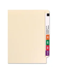 File Folders|Smead End-Tab File Folders, Reinforced Straight-Cut Tab, 1-1/2" Expansion, Letter Size, Manila, 50/Box (24275)