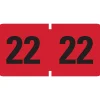 Labels|Smead ETYJ 2022 Color-Coded Year Label, 0.75”H x 1.5" W, Black on Red, 500 Labels/Roll (68322)