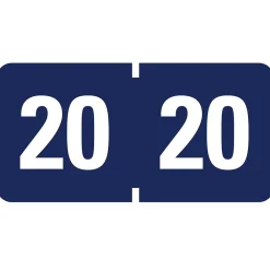 Labels|Smead , ETYJ Color-Coded Year Label, 2020, Label Roll, Dark Blue 500 per Roll (68320)