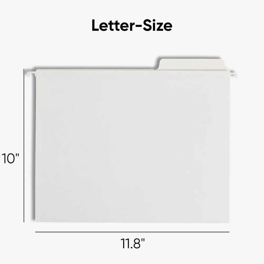 Hanging File Folders|Smead FasTab Recycled Hanging File Folder, 1-Tab, Letter Size, White, 20/Box (64002)