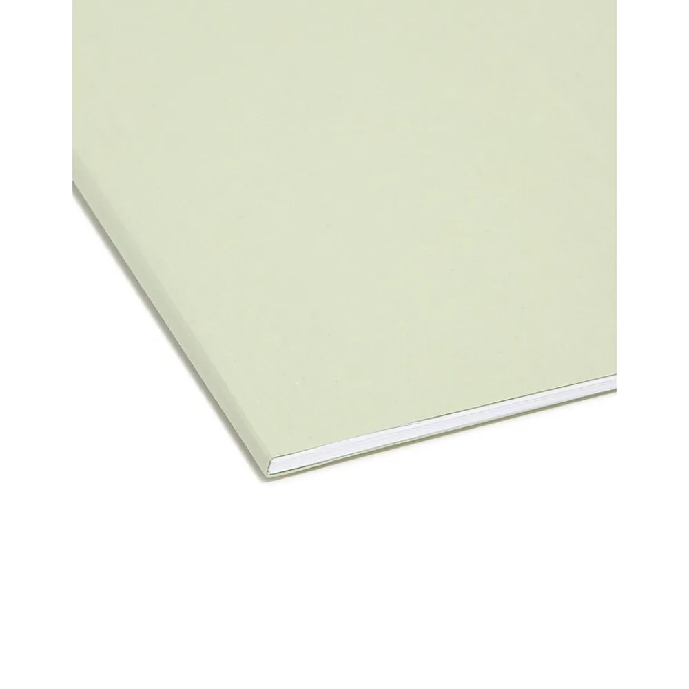 Hanging File Folders|Smead FasTab Recycled Hanging File Folder, 3-Tab Tab, Letter Size, Moss, 20/Box (64032)