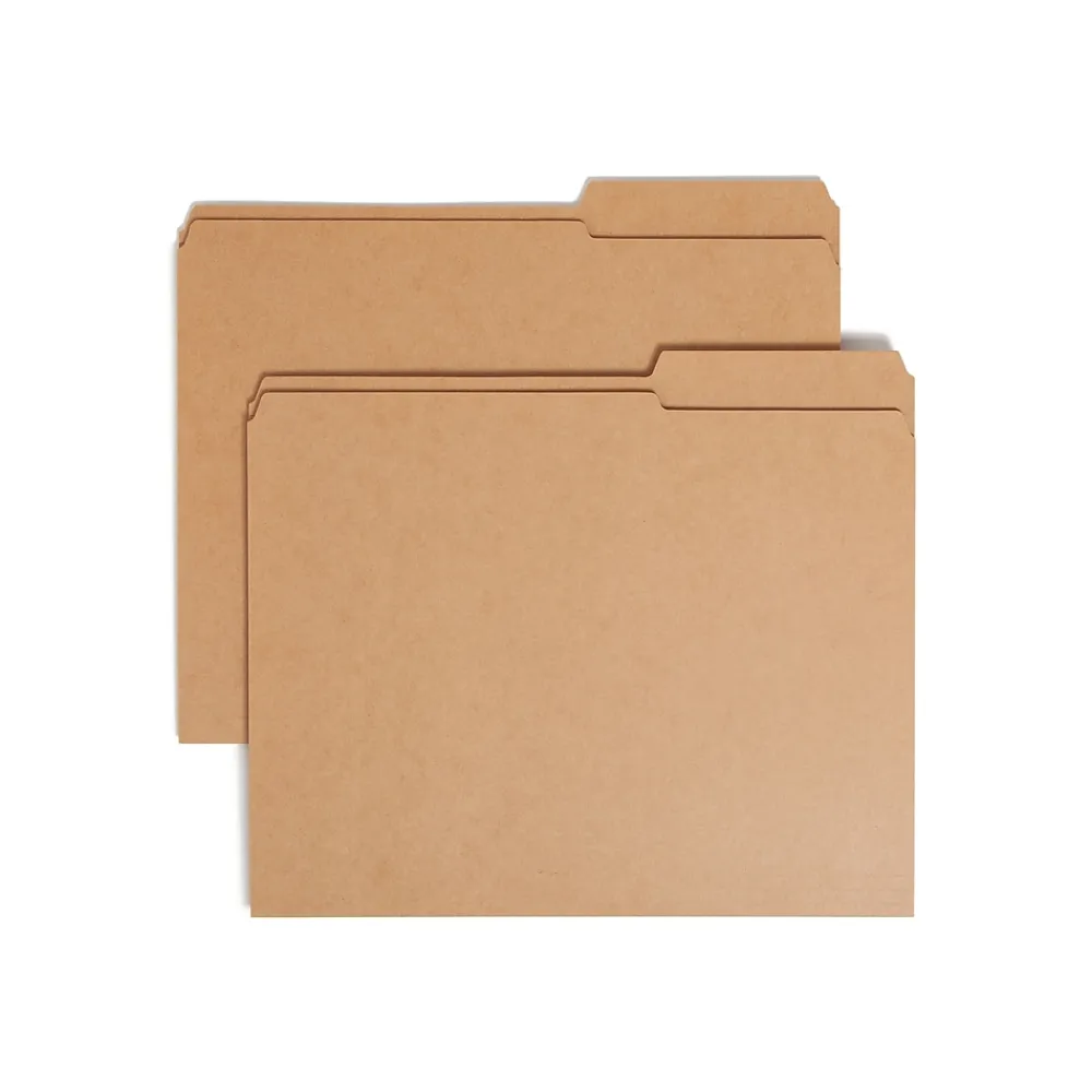 File Folders|Smead File Folder, 2/5 Cut Tab, Letter Size, Kraft, 100/Box (10786)