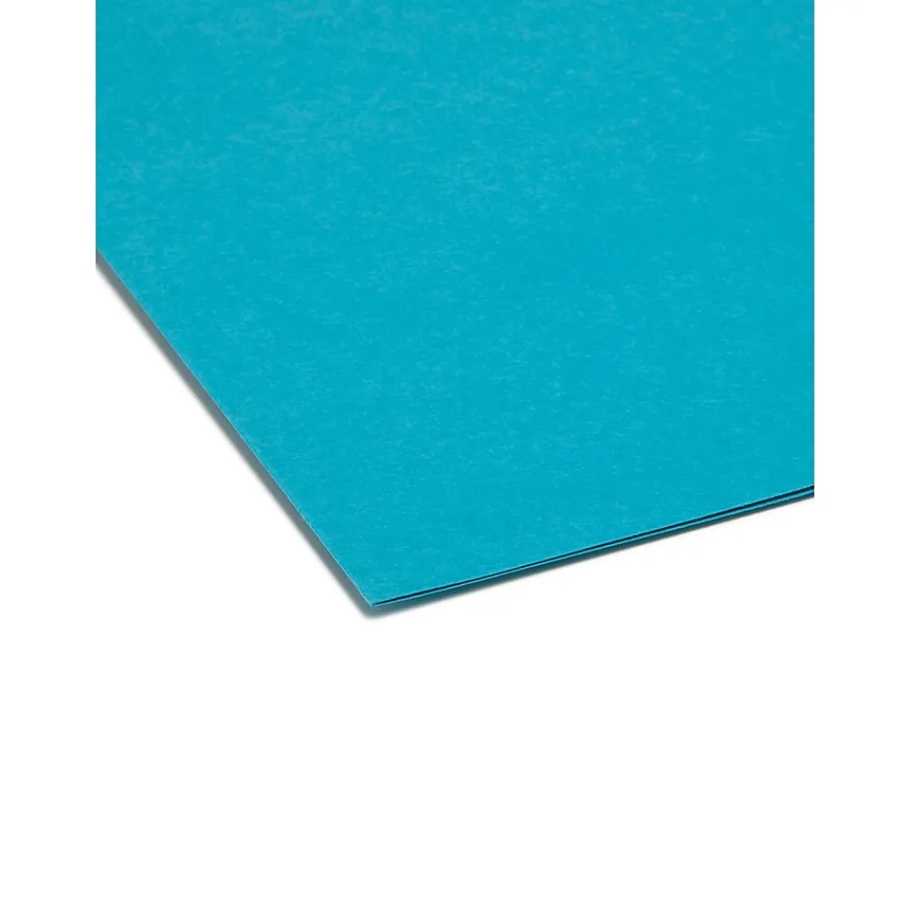 File Folders|Smead File Folder, 3 Tab, Letter Size, Teal, 100/Box (13134)