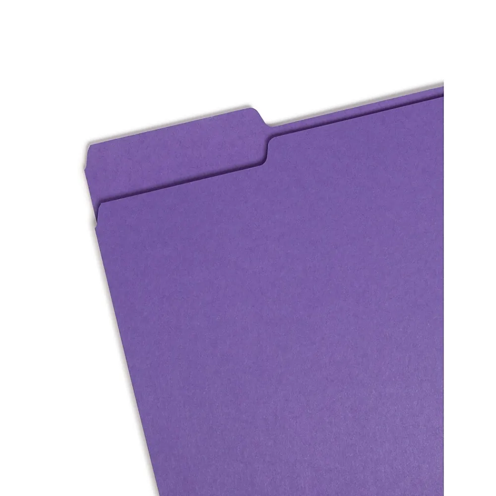 File Folders|Smead File Folder, 1/3-Cut Tab, Letter Size, , 100/Box (13043) Purple