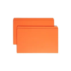 File Folders|Smead File Folder, Reinforced Straight-Cut Tab, Legal Size, Orange, 100 per Box (17510)