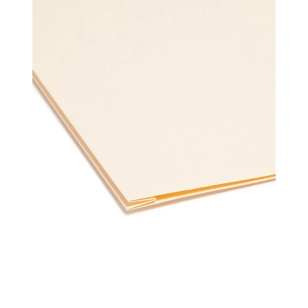 File Folders|Smead File Folder, Reinforced 1/3-Cut Tab, 1-1/2" Expansion, Letter Size, Manila, 50/Box (10405)