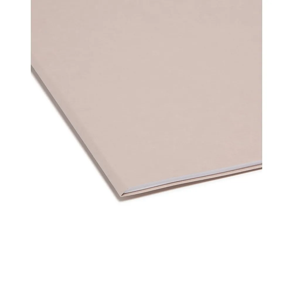 File Folders|Smead File Folder, Reinforced 1/3-Cut Tab, Legal Size, , 100/Box (17334) Gray