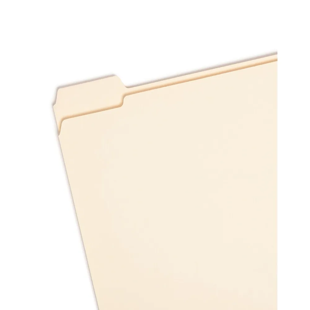 File Folders|Smead File Folder, Reinforced 1/5-Cut Tab, Letter Size, Manila, 100/Box (10356)