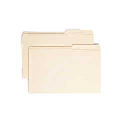 File Folders|Smead File Folder, Reinforced 2/5-Cut Tab Right Position, Legal Size, Manila, 100/Box (15386)