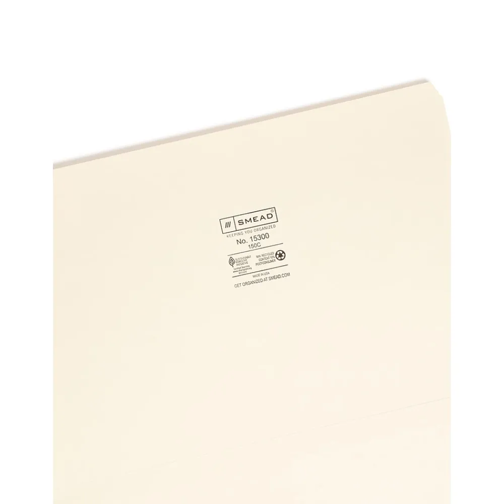 File Folders|Smead File Folder, Straight-Cut, Legal Size, Manila, 100/Bx (15300)