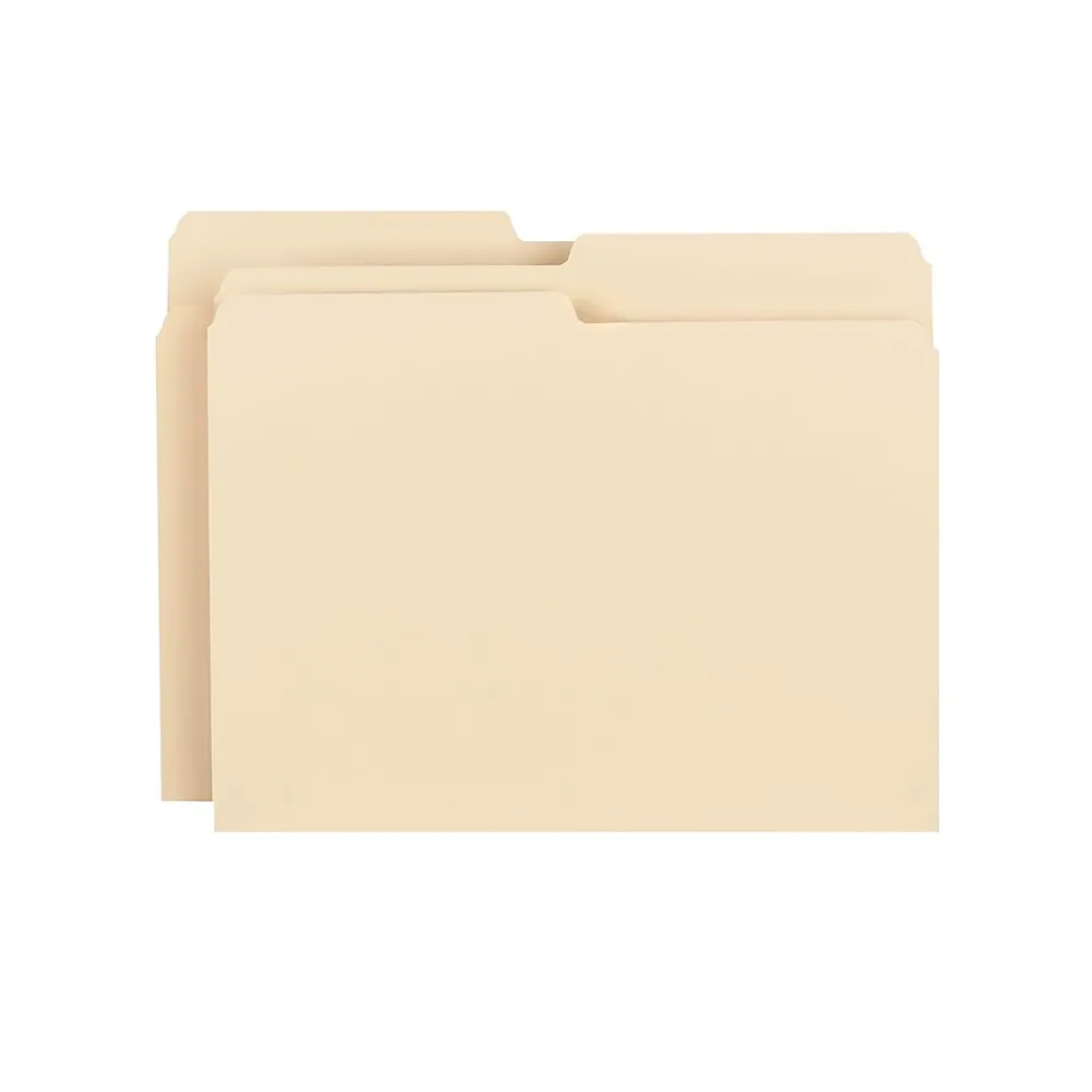 File Folders|Smead File Folders, 1/2-Cut Tab, Letter Size, Manila, 100/Bx (10320)