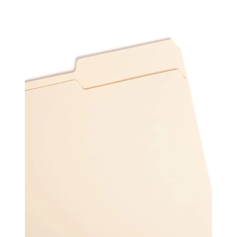 File Folders|Smead File Folders, 2/5-Cut Tab, Letter Size, Manila, 100/Bx (10385)