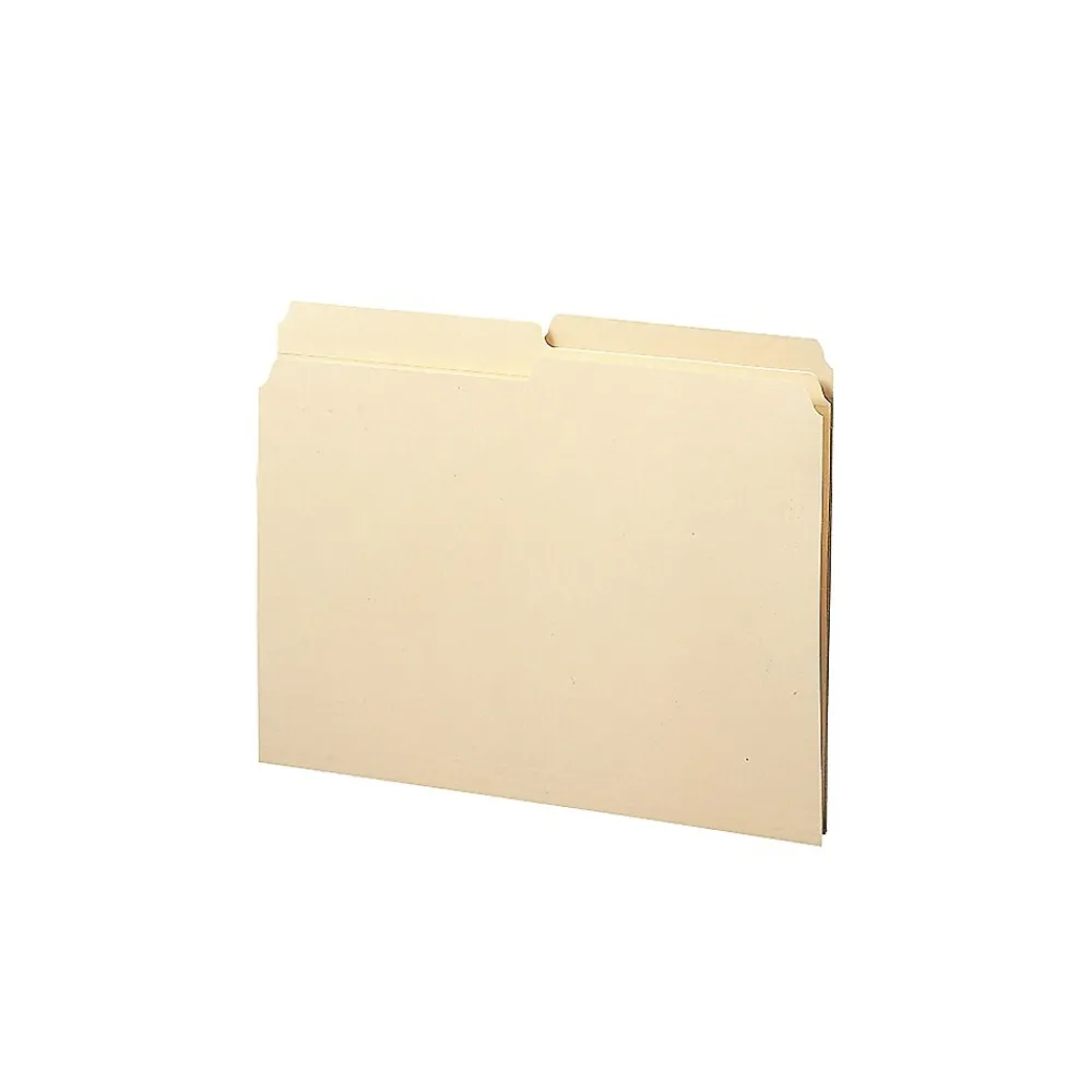 File Folders|Smead File Folders, Reinforced 1/2-Cut Tab, Letter Size, Manila, 100/Box (10326)
