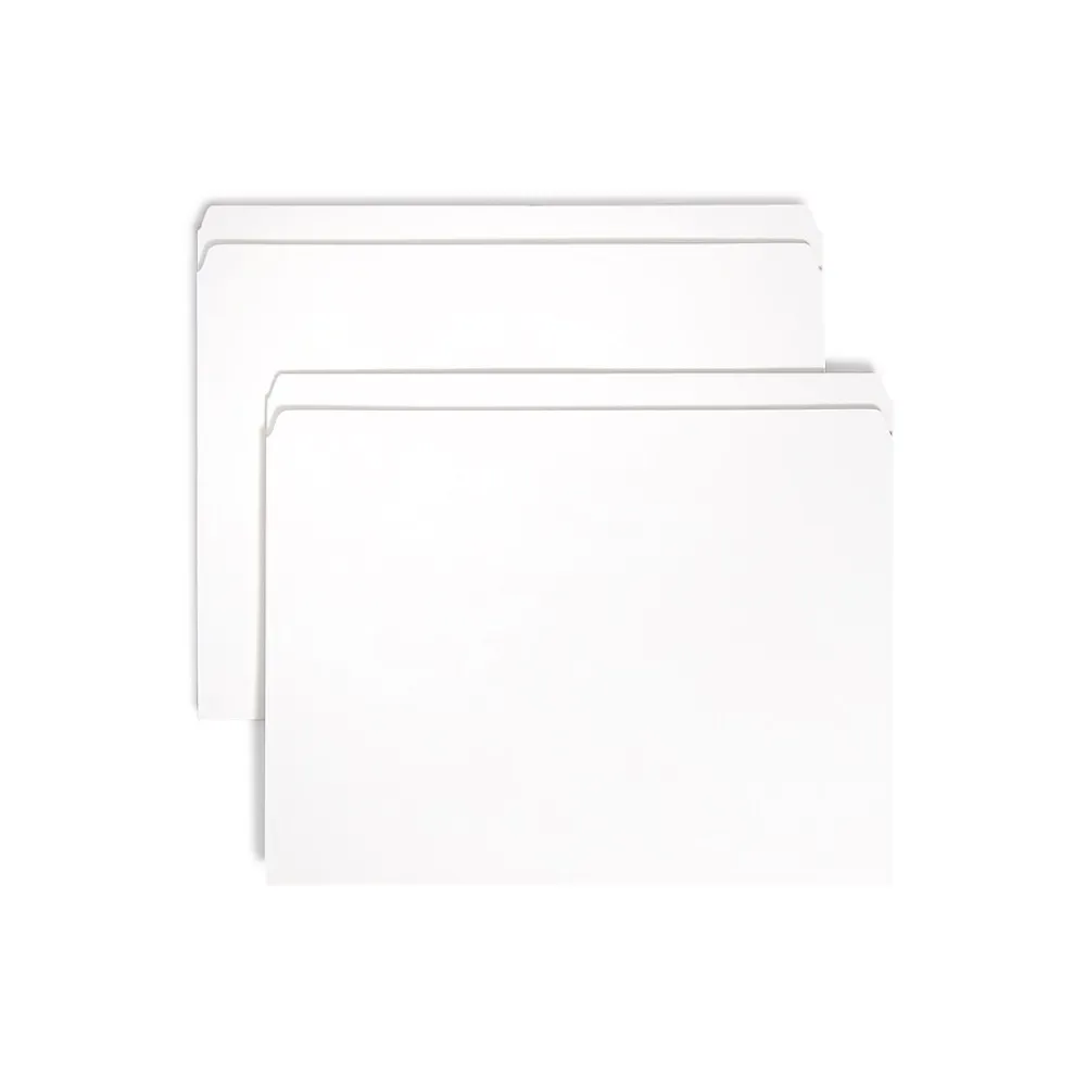 File Folders|Smead File Folders, 1-Tab, Letter Size, White, 100/Box (12810)