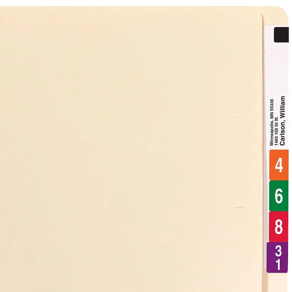 File Folders|Smead Heavy Duty End Tab File Folder, Straight-Cut Extended Tab, Letter Size, Manila, 100/Box (24250)