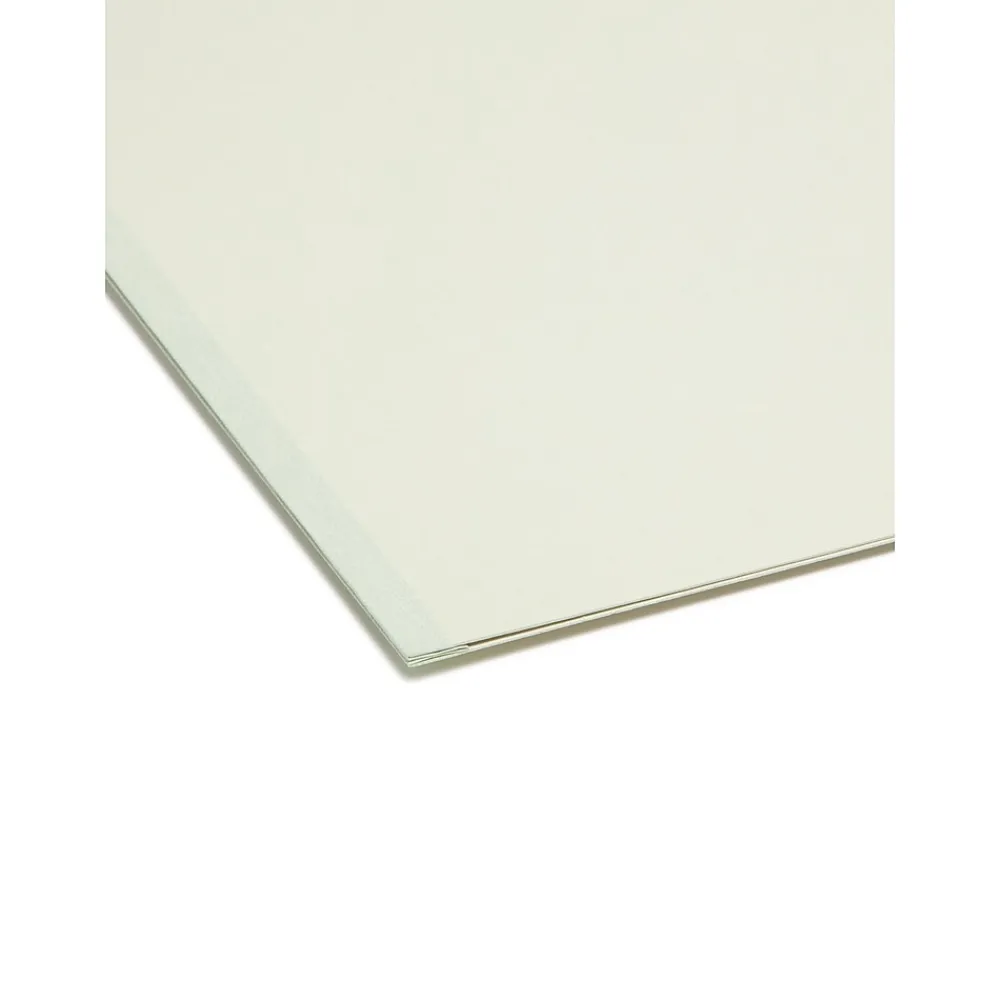 File Folders|Smead Heavy Duty File Folder, 1/3-Cut Tab, 1" Expansion, Letter Size, Gray/Green, 25/Bx (13230)