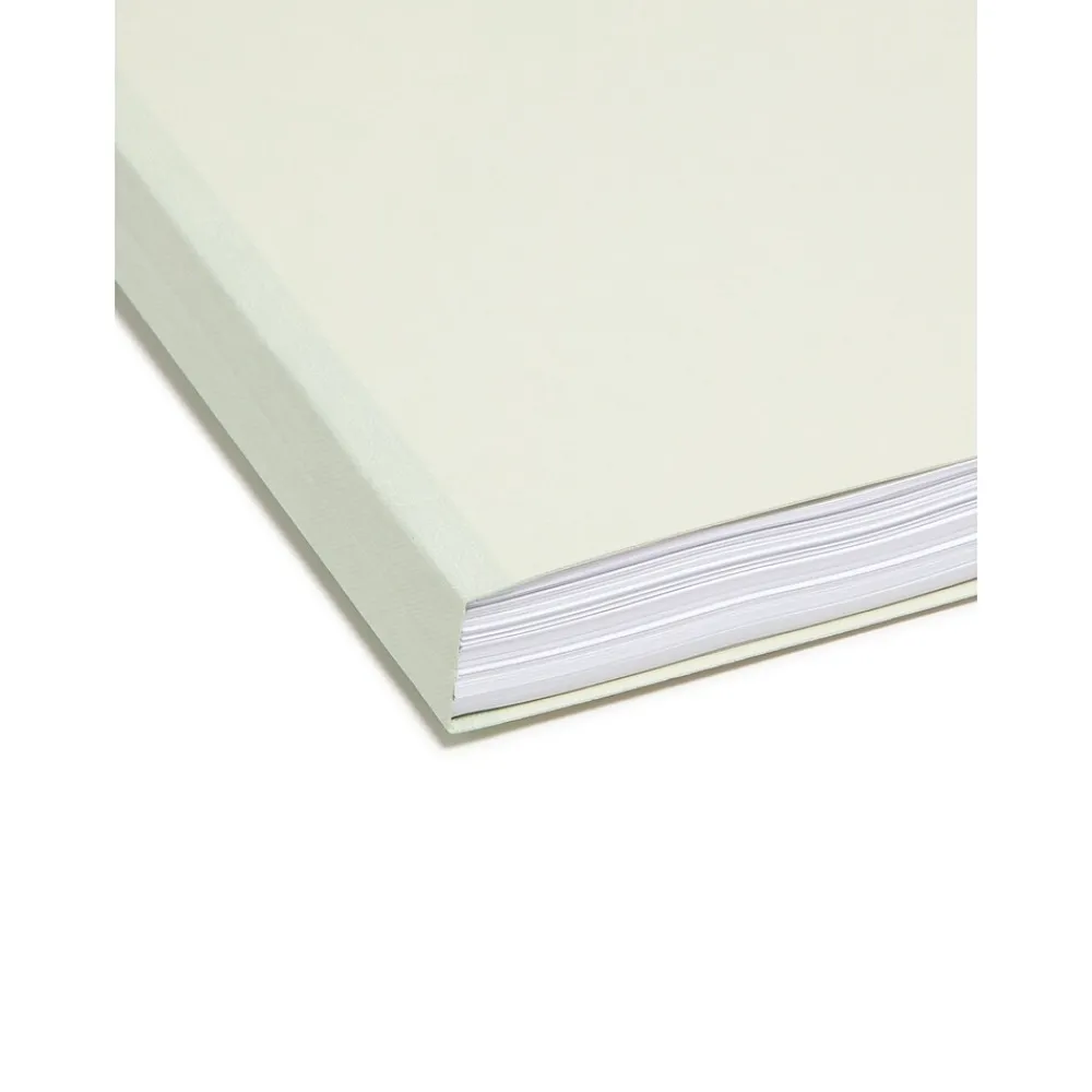 File Folders|Smead Heavy Duty File Folder, 1/3-Cut Tab, 1" Expansion, Letter Size, Gray/Green, 25/Bx (13230)