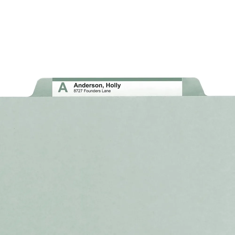 File Folders|Smead Heavy Duty File Folder, 1/3-Cut Tab, 1" Expansion, Letter Size, Gray/Green, 25/Bx (13230)