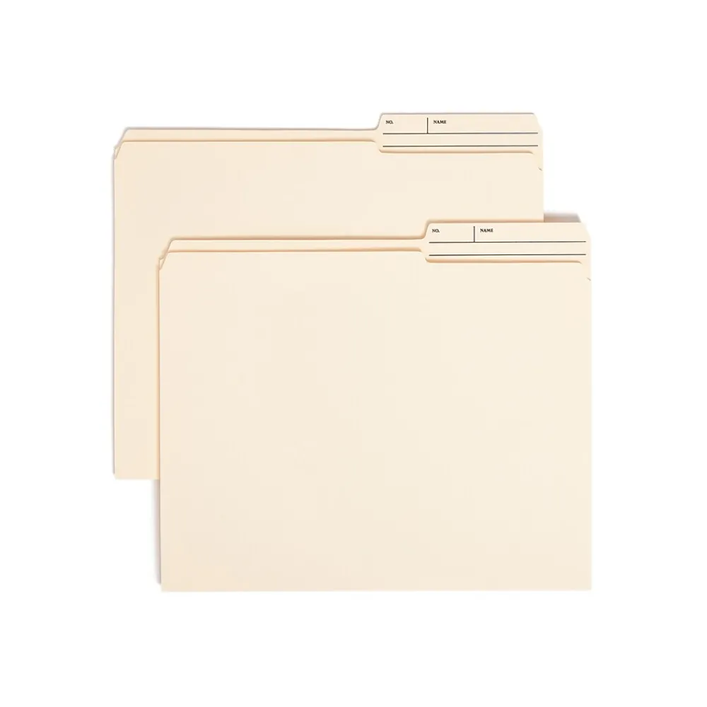 File Folders|Smead Heavy Duty Reinforced File Folder, 2/5 Tab, Right Position (Printed Tabs) Letter Size, Manila, 100/Box (10388)