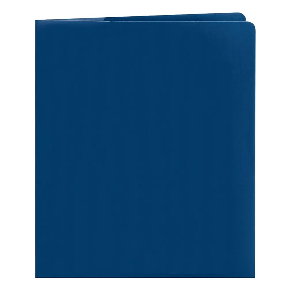 Pocket Folders|Smead Lockit 2-Pocket Presentation Folders, Dark Blue, 25/Box (87982)