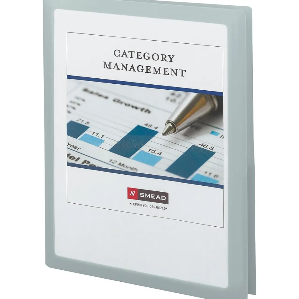 Pocket Folders|Smead 2-Pocket Presentation Folder, Oyster, 5/Pack (87706) Oyster Gray