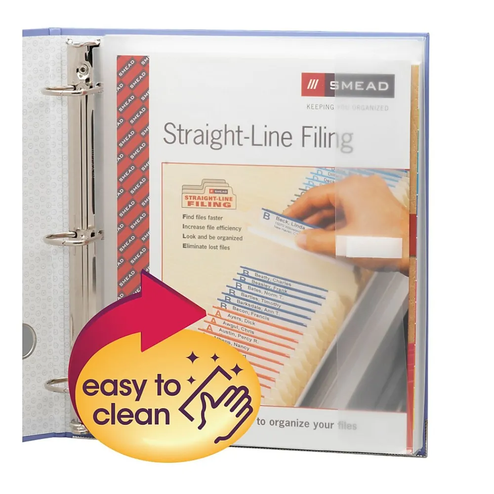 Sheet Protectors|Smead Poly 3-Ring Envelope, 1-1/4" Expansion, Letter, 8-1/2" x 11", Clear, 3 per Pack (89500)