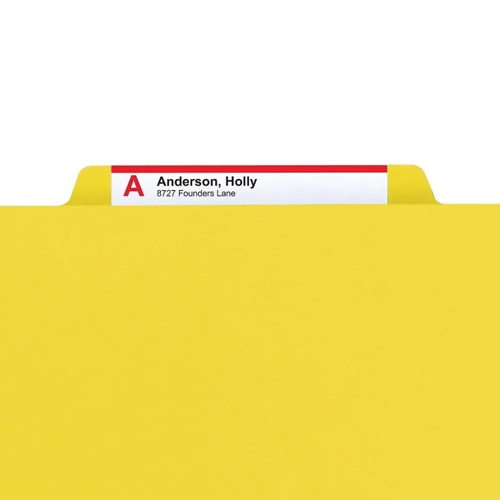 File Folders|Smead Pressboard Classification File Folder w/Wallet Divider and SafeSHIELD Fasteners, 2" Exp., Legal, Yellow, 10/Box (19084)