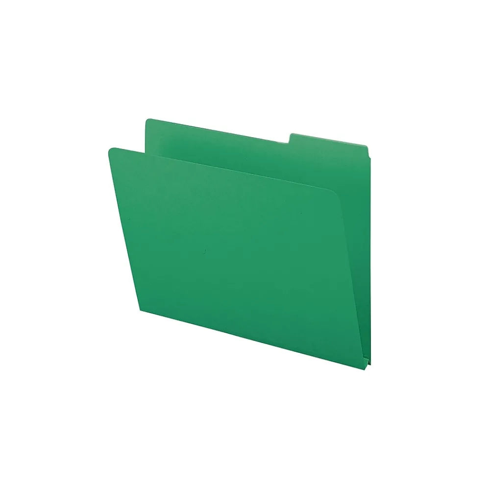 File Folders|Smead Pressboard File Folders, 1/3-Cut Tab, 1" Expansion, Letter Size, Green, 25/Box (21546)