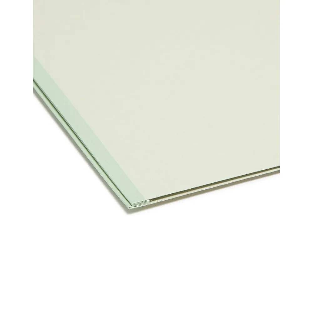 File Folders|Smead Pressboard File Folder, 1/3-Cut Tab, 2" Expansion, Letter Size, Gray/Green, 25/Box (13234)