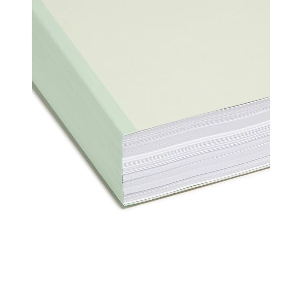 File Folders|Smead Pressboard File Folder, 1/3-Cut Tab, 2" Expansion, Letter Size, Gray/Green, 25/Box (13234)