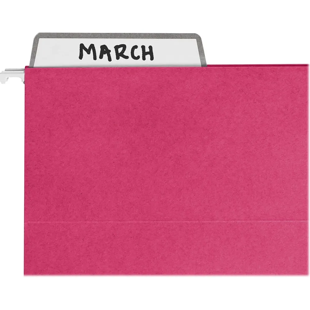 Hanging File Folders|Smead Protab 10% Recycled Hanging File Folder, 3-Tab, Letter Size, Red, 20/Box (64197)