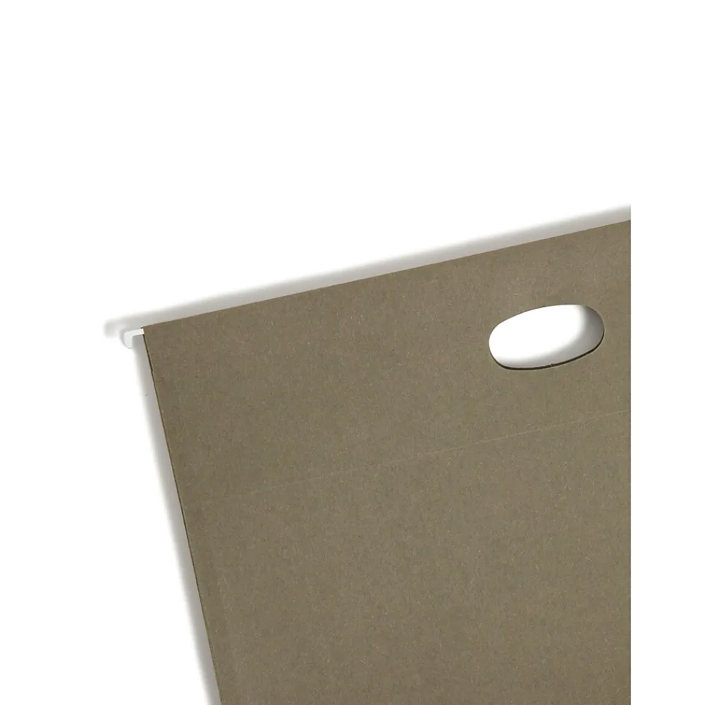 Hanging File Folders|Smead Recycled Hanging File Pocket, 3 1/2" Expansion, Legal Size, Standard Green, 10/Box (64326)