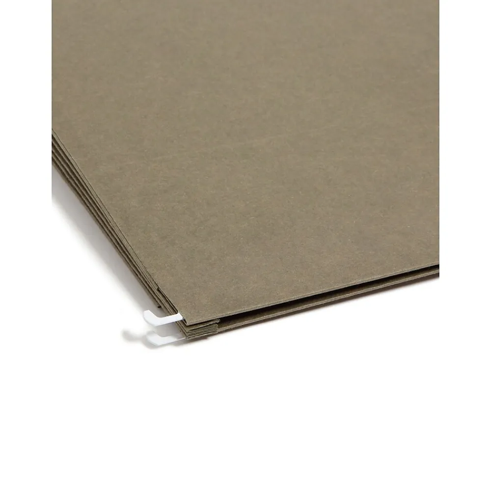 Hanging File Folders|Smead Recycled Hanging File Pocket, 3 1/2" Expansion, Legal Size, Standard Green, 10/Box (64326)