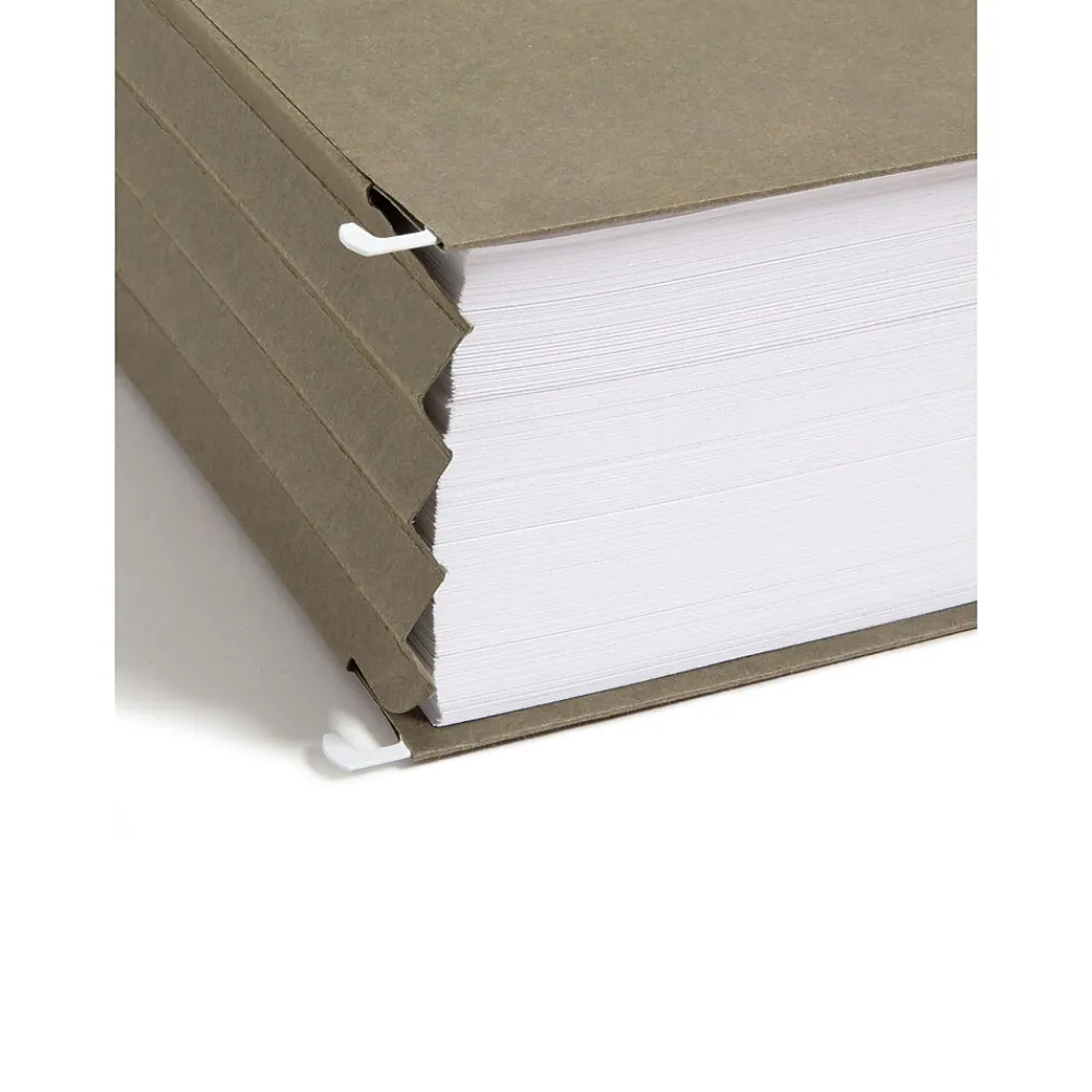 Hanging File Folders|Smead Recycled Hanging File Pocket, 3 1/2" Expansion, Legal Size, Standard Green, 10/Box (64326)