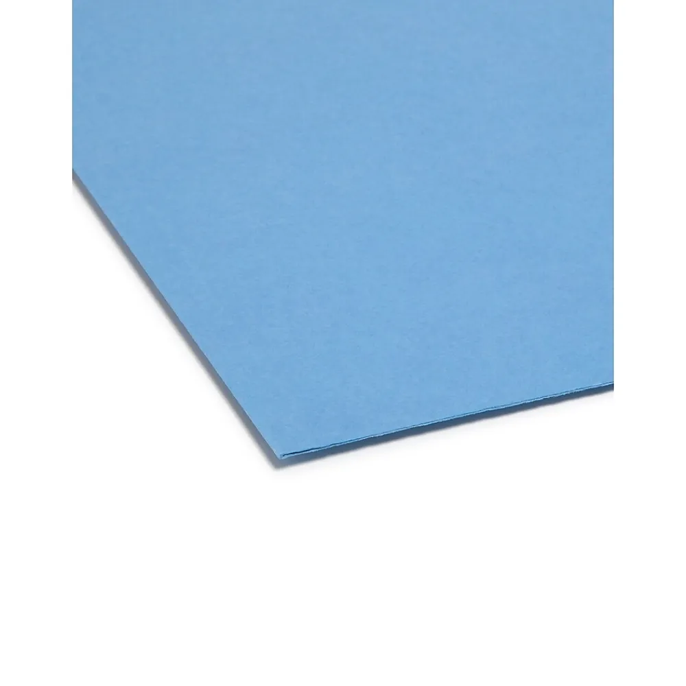 File Folders|Smead Reinforced File Folder, Straight Cut, Legal Size, Blue, 100/Box (17010)
