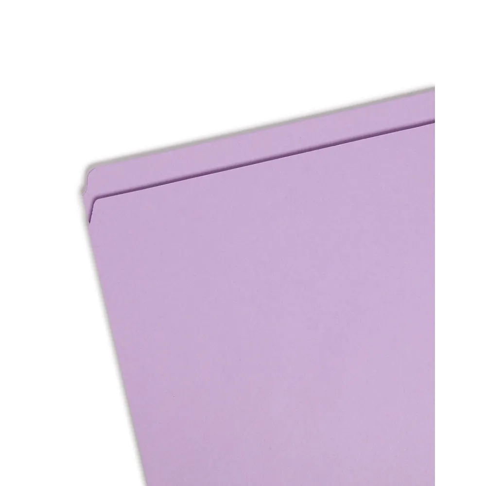 File Folders|Smead Reinforced Straight Cut Colored File Folders, Legal, Lavender, 100/Box (17410)