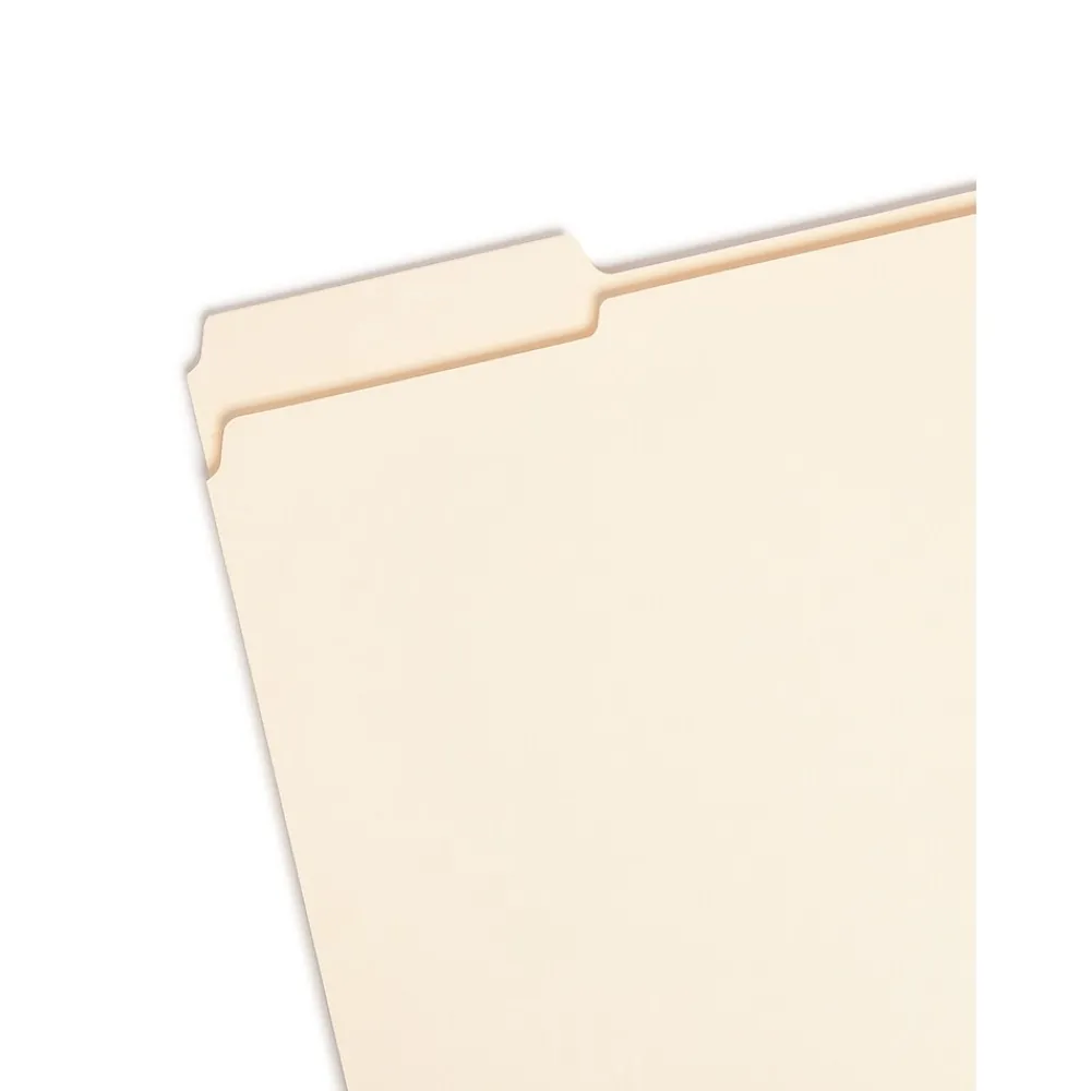 File Folders|Smead Reinforced 3-Tab File Folders, Letter Size, Manila, 100/Box (10434)