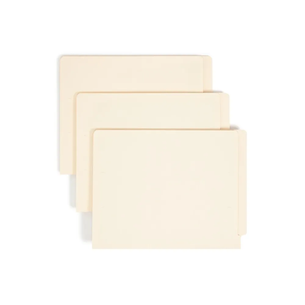 File Folders|Smead Shelf-Master Recycled End Tab File Folder, Straight Cut, Letter Size, Manila, 100/Box (24111)