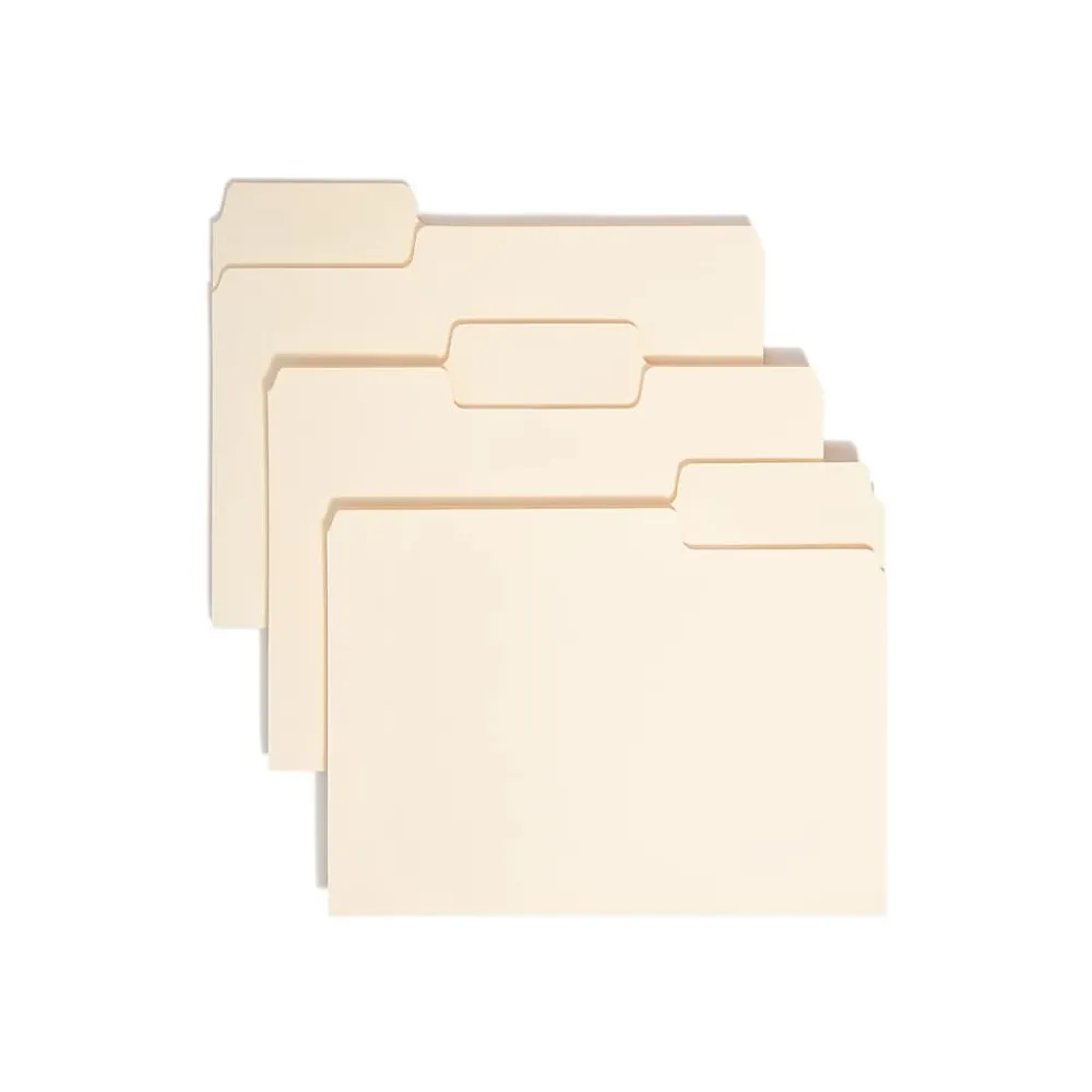File Folders|Smead SuperTab File Folder, 3 Tab, Letter Size, Manila, 24/Pack (10380)