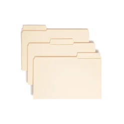 File Folders|Smead SuperTab Reinforced File Folder, 3 Tab, Legal Size, Manila, 100/Box (15395)