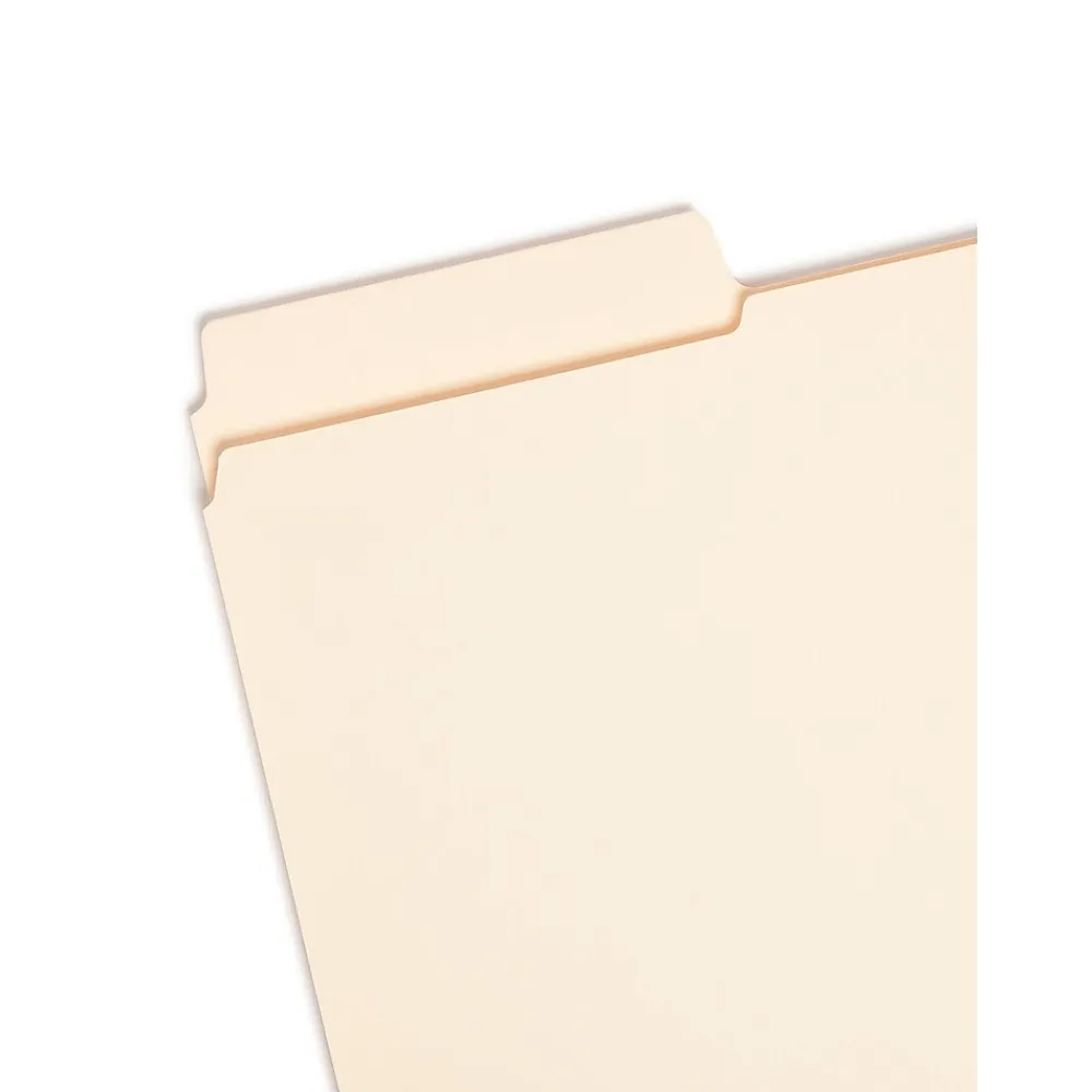 File Folders|Smead SuperTab Reinforced File Folder, 3 Tab, Legal Size, Manila, 100/Box (15395)