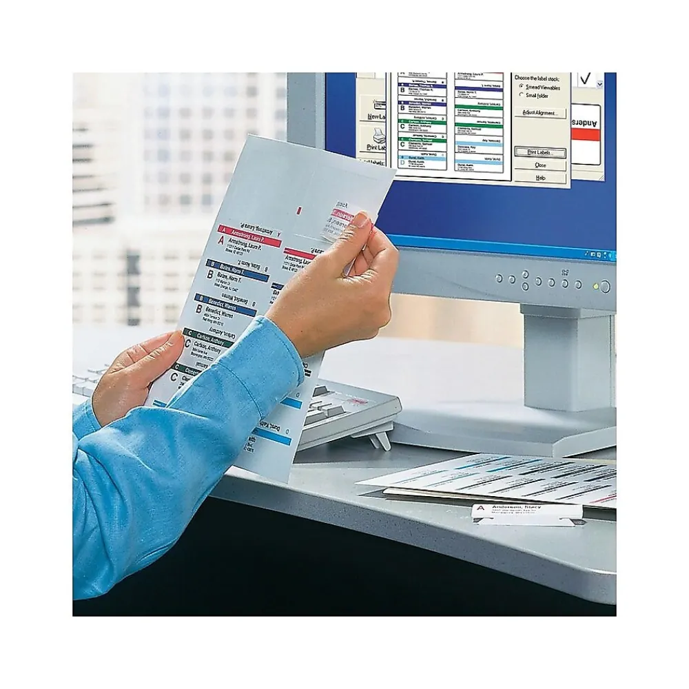 Hanging File Folders|Smead Viewables Premium 3D Hanging Folder Tabs & Labels, White, Bulk Pack (64910)