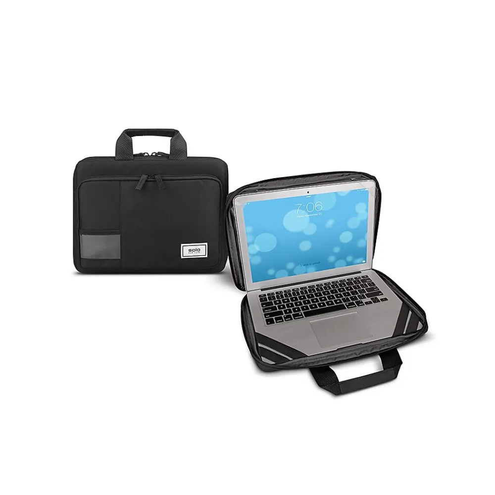 Laptop Bags|Solo 13.3" Fabric Water Resistant Laptop Bag, Black (PRO151-4X)