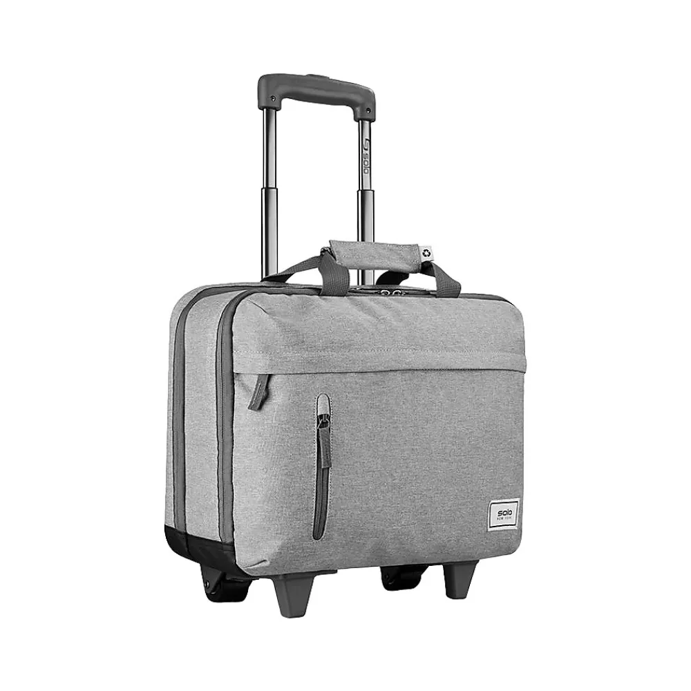 Laptop Bags|Solo New York Re:Start 15.6" Polyester Rolling Laptop Bag, Heathered Gray (UBN915-10)