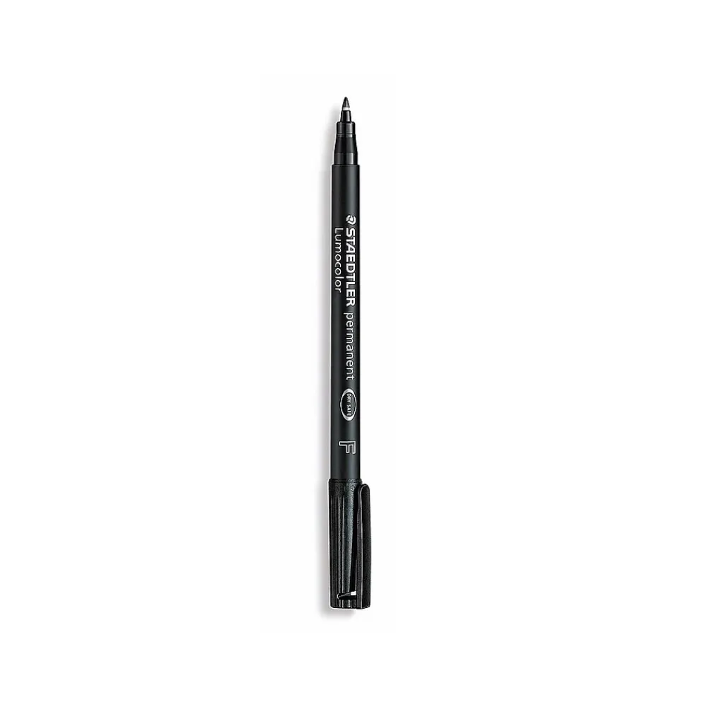 Markers|Staedtler Lumocolor Permanent Markers, Fine Point, Black, 10/Pack (55580-PK10)