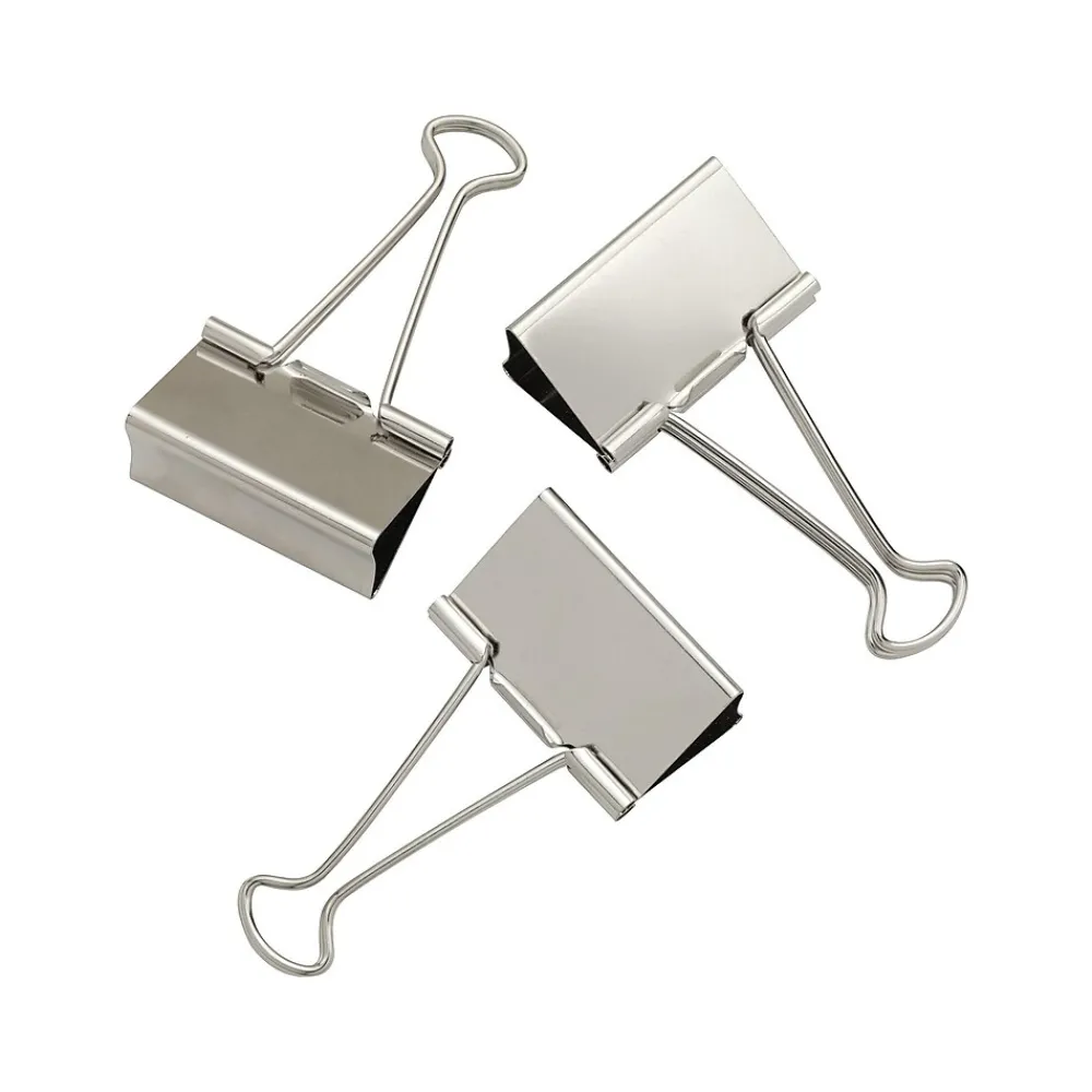 Clips & Fasteners|Staples 0.75" Binder Clips, Small, Silver, 40/Pack (32006)