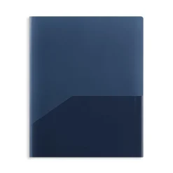 Pocket Folders|Staples 2 Pocket Plastic Presentation Folder, Letter Size, Navy (ST26384-CC)