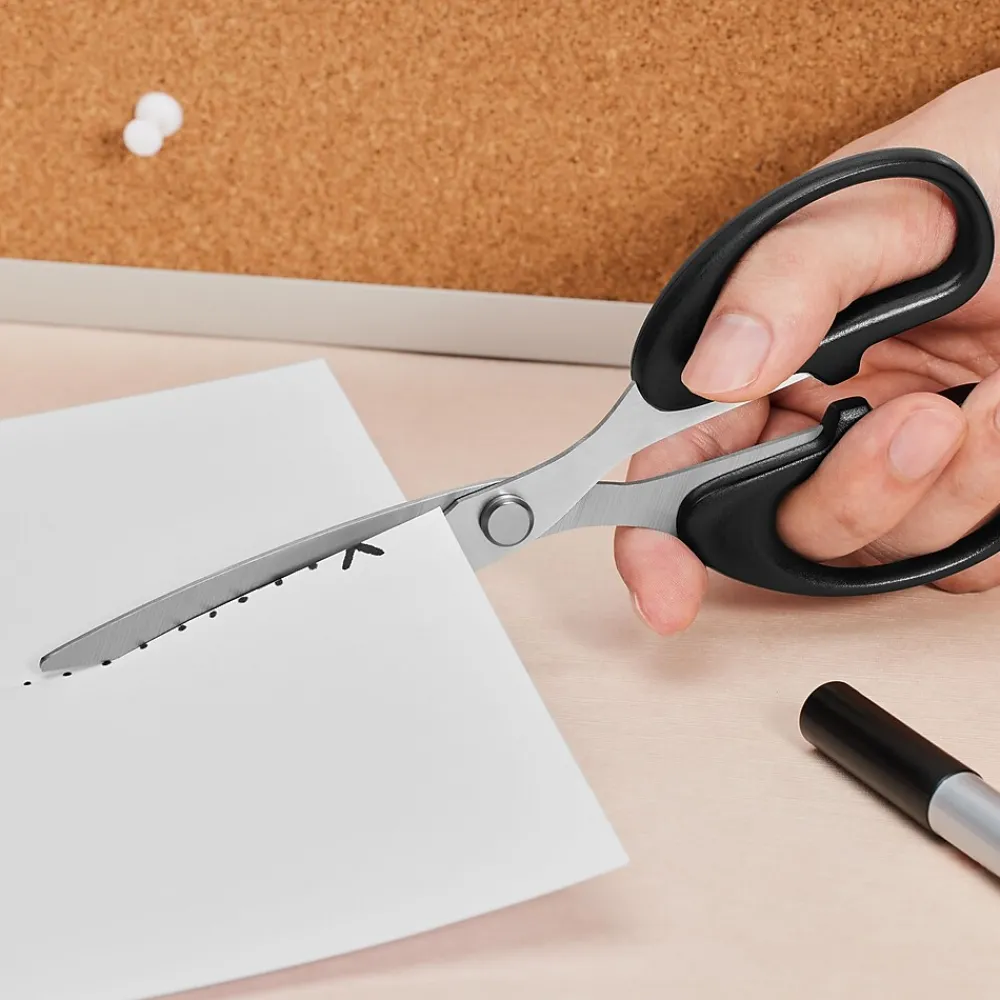Scissors|Staples 7" Pointed Tip Stainless Steel Scissors, Straight Handle, Right & Left Handed (TR55047)