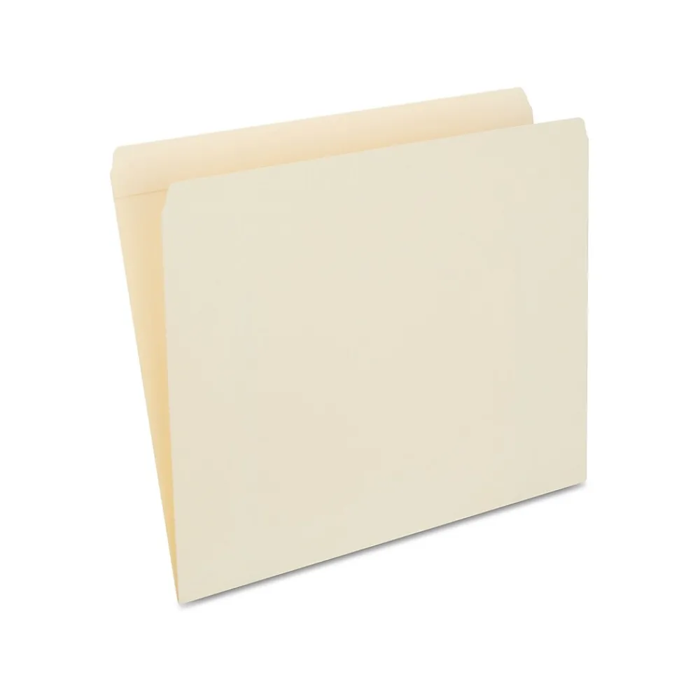 File Folders|Staples 30% Recycled Reinforced File Folders, Single Tab, Letter Size, Manila, 100/Box (ST508820/508820)