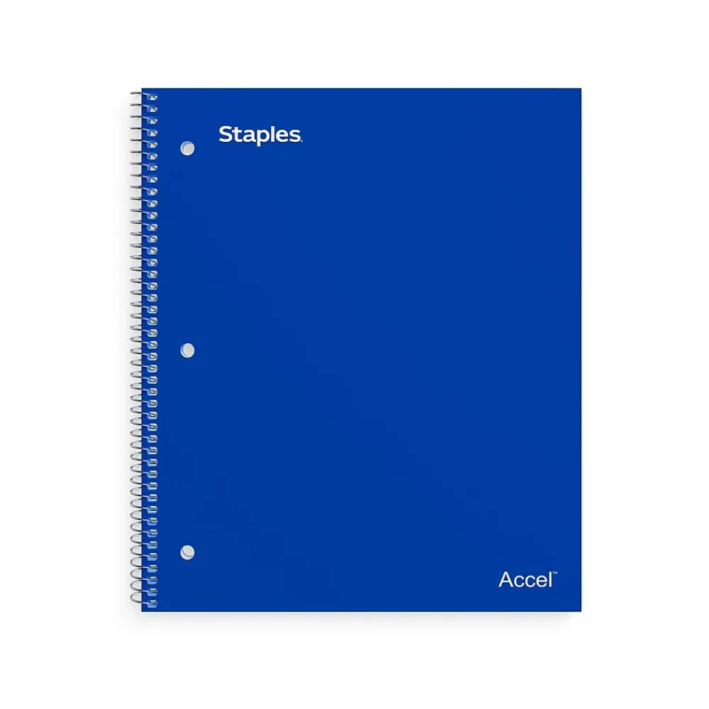 Notebooks|Staples Accel 1-Subject Notebooks, 8.5" x 11", Graph Ruled, 100 Sheets (ST25855D)